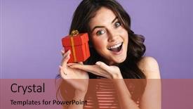  Presentation with purple wall - Amazing presentation theme having background wall holding gift box backdrop and a  colored foreground