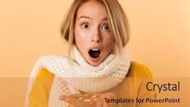  Presentation with elderly holding pills - Cool new PPT layouts with background wearing scarf holding pills backdrop and a  colored foreground