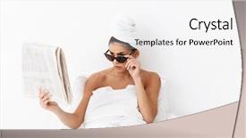  Presentation with head - Audience pleasing presentation design consisting of background wearing sunglasses read newspaper backdrop and a white colored foreground