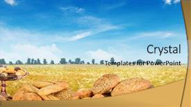  Presentation with photo collage - Slides enhanced with background wheat field free background and a light blue colored foreground