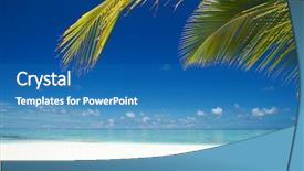  Presentation with crystal blue - Colorful slides enhanced with background white sand and crystal backdrop and a teal colored foreground