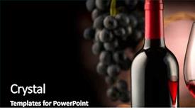  Presentation with bottle red wine - Slides consisting of background wide angle border art background and a black colored foreground