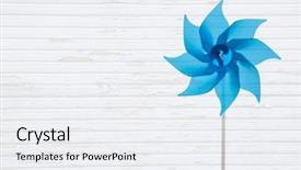  Presentation with pinwheel - Slide set featuring background with a blue windmill background and a sky blue colored foreground