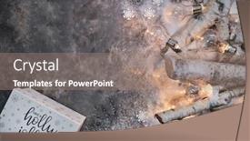  Presentation with snowflakes - Colorful PPT theme enhanced with background-with-a-border backdrop and a coral colored foreground