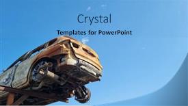  Presentation with traffic accident - Presentation theme with background-with-a-car background and a light blue colored foreground