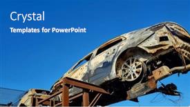  Presentation with traffic accident - Theme featuring background-with-a-car background and a teal colored foreground