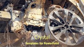  Presentation with traffic accident - Presentation theme consisting of background-with-a-car background and a violet colored foreground