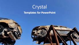  Presentation with traffic accident - Slides having background-with-a-car background and a teal colored foreground