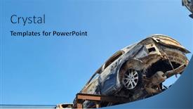  Presentation with traffic accident - Presentation design with background-with-a-car background and a light blue colored foreground