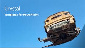  Presentation with accident - Slide deck featuring background-with-a-car background and a teal colored foreground