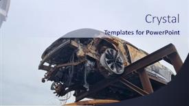  Presentation with traffic accident - PPT theme having background-with-a-car background and a sky blue colored foreground