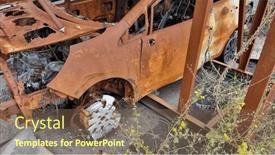  Presentation with traffic accident - Slide deck consisting of background-with-a-car background and a tawny brown colored foreground