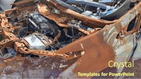  Presentation with traffic accident - Presentation theme consisting of background-with-a-car background and a tawny brown colored foreground