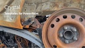  Presentation with traffic accident - Theme featuring background-with-a-car background and a gray colored foreground