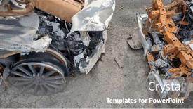  Presentation with traffic accident - Slide set enhanced with background-with-a-car background and a gray colored foreground