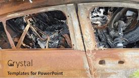  Presentation with traffic accident - Theme with background-with-a-car background and a coral colored foreground