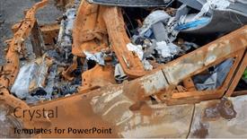  Presentation with traffic accident - Presentation theme featuring background-with-a-car background and a coral colored foreground