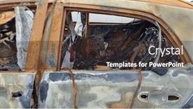  Presentation with traffic accident - Presentation design consisting of background-with-a-car background and a tawny brown colored foreground