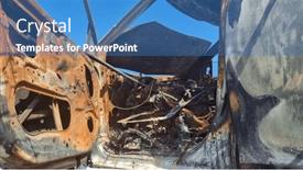  Presentation with traffic accident - Presentation theme featuring background-with-a-car background and a teal colored foreground