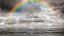  Presentation with sky rainbow - PPT theme featuring background with a colorful rain background and a  colored foreground