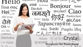  Presentation with ipad - Colorful slide deck enhanced with background with a different world backdrop and a light gray colored foreground