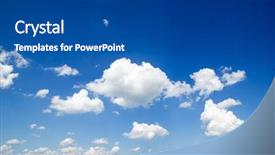  Presentation with dubai skyline on blue sky - PPT theme featuring background with a tiny clouds background and a dark gray colored foreground