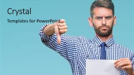  Presentation with blank - Slides enhanced with background with angry face negative background and a light blue colored foreground