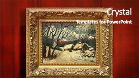  Presentation with gold red - Slides with background with antique gold frame background and a tawny brown colored foreground