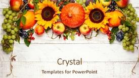  Presentation with fruit fig - Cool new slide deck with background with autumn pumpkins fruit backdrop and a cream colored foreground