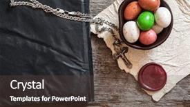  Presentation with bible candle cross - PPT theme consisting of background with bible and cross background and a tawny brown colored foreground