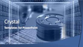  Presentation with information technologies - Audience pleasing slides consisting of background with binary code tunnel backdrop and a ocean colored foreground