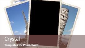  Presentation with vacation album - Cool new slides with background with blank old photo backdrop and a tawny brown colored foreground