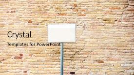  Presentation with red brick wall - Colorful presentation design enhanced with background with blank white plaque backdrop and a lemonade colored foreground
