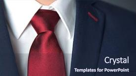  Presentation with red white blue business - Slide deck having background with blue business suit background and a navy blue colored foreground