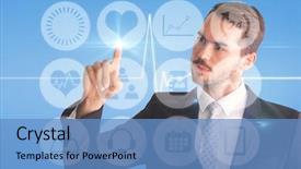  Presentation with blue line - Presentation design consisting of background with blue ecg line background and a teal colored foreground