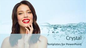  Presentation with young happy people smiling - Amazing slides having background with bubbles in water backdrop and a sky blue colored foreground