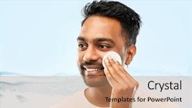  Presentation with skin care - Theme enhanced with background with bubbles in water background and a coral colored foreground