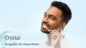  Presentation with oral hygiene - Colorful slide deck enhanced with background with bubbles in water backdrop and a sky blue colored foreground