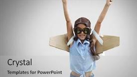  Presentation with pilot - Slide deck featuring background with cardboard pilot wings background and a light gray colored foreground