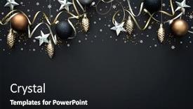 Presentation with christmas card - Cool new presentation design with background-with-christmas-decoration backdrop and a dark gray colored foreground