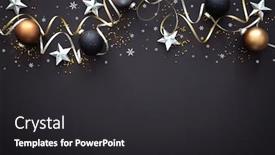  Presentation with christmas card - Presentation theme having background-with-christmas-decoration background and a dark gray colored foreground