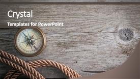  Presentation with vintage compass - Presentation design enhanced with vintage still life with compass on the wooden background with copy space top view background and a gray colored foreground