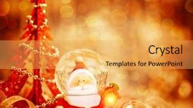  Presentation with christmas red - Presentation theme consisting of background with cute snow globe background and a yellow colored foreground