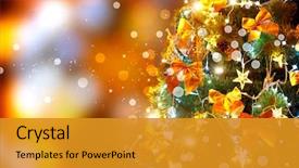  Presentation with christmas tree - Slides with background with decorated christmas tree background and a gold colored foreground