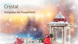  Presentation with decoration - Audience pleasing slide set consisting of background with decoration in snow backdrop and a  colored foreground