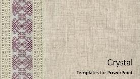  Presentation with embroidery - Presentation theme with background with embroidery cross-stitch background and a soft green colored foreground