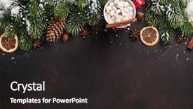  Presentation with fir tree - PPT theme enhanced with background with fir tree hot background and a dark gray colored foreground