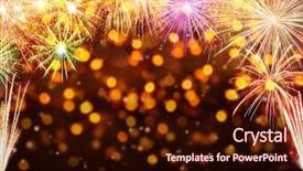  Presentation with gold glitter wedding anniversary - Theme enhanced with background with fireworks explosions anniversary background and a wine colored foreground