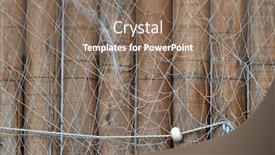  Presentation with fishing net - Presentation theme enhanced with background with fishing net and brown wooden beams background and a violet colored foreground