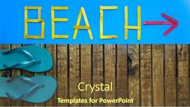  Presentation with wood - PPT theme having background-with-flip-flop-son background and a tawny brown colored foreground